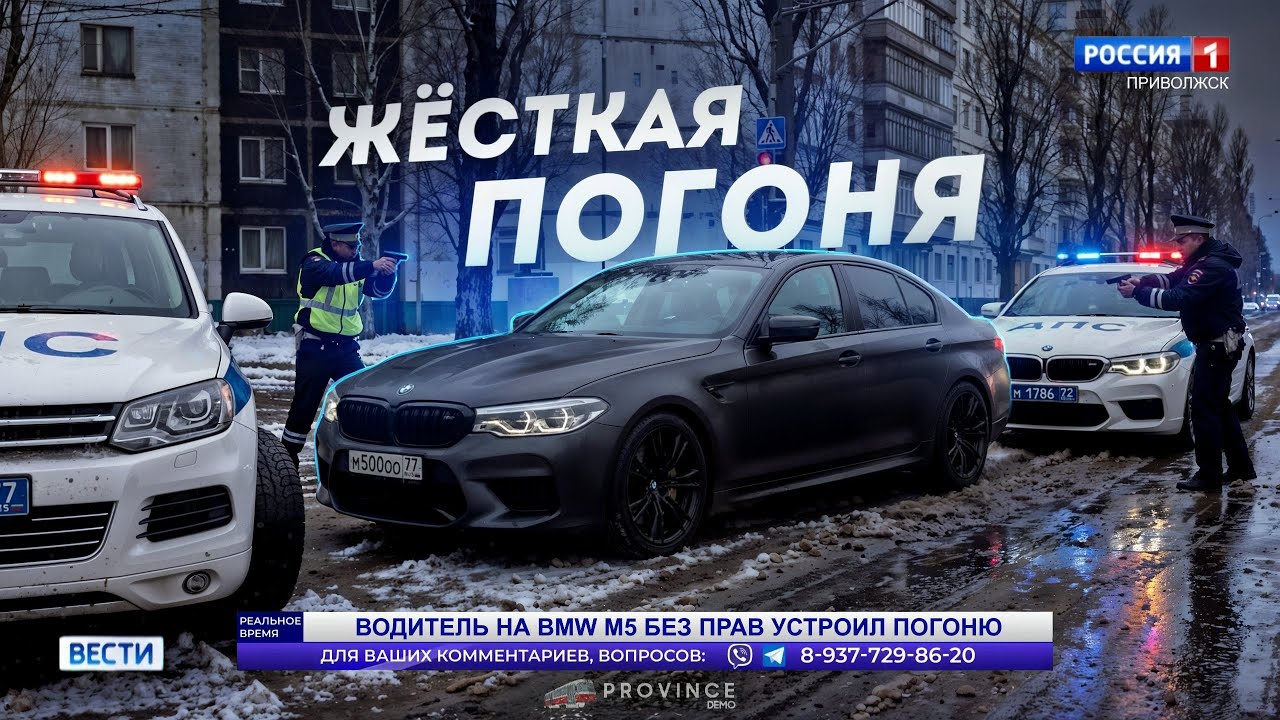БЕЗ ПРАВ на BMW M5... САМАЯ ХИТРАЯ ПОГОНЯ! (MTA Province)