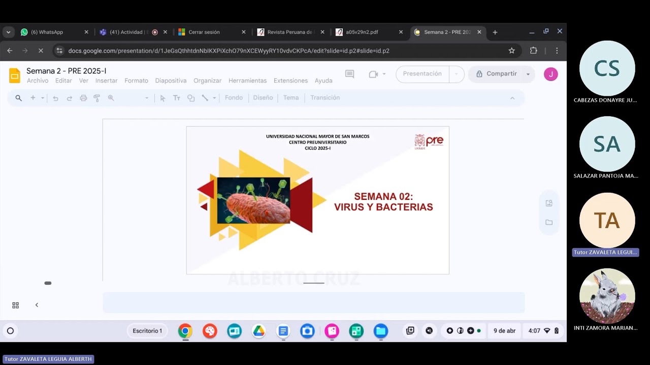 Biología - Semana 02 - Consultas Académicas Pre San Marcos Ciclo 2025-I (Nuevo Ciclo)