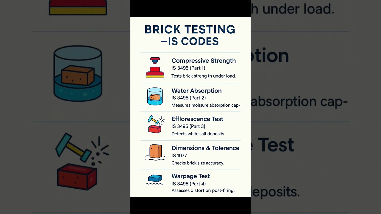 Basic Knowledge for Civil Engineering | Brick Testing IS Code | #Shorts