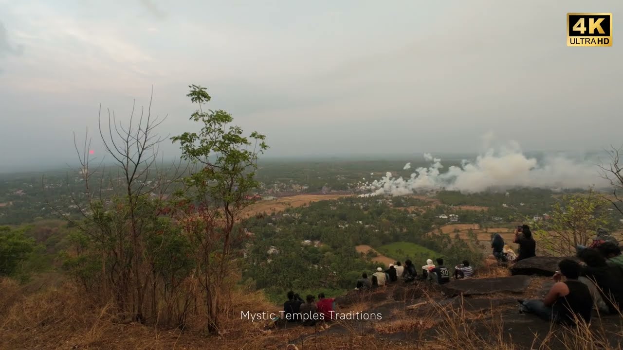 ​Nenmara Vallangi Vela 2026: Fireworks Display from Hilltop (4K Ultra HD)