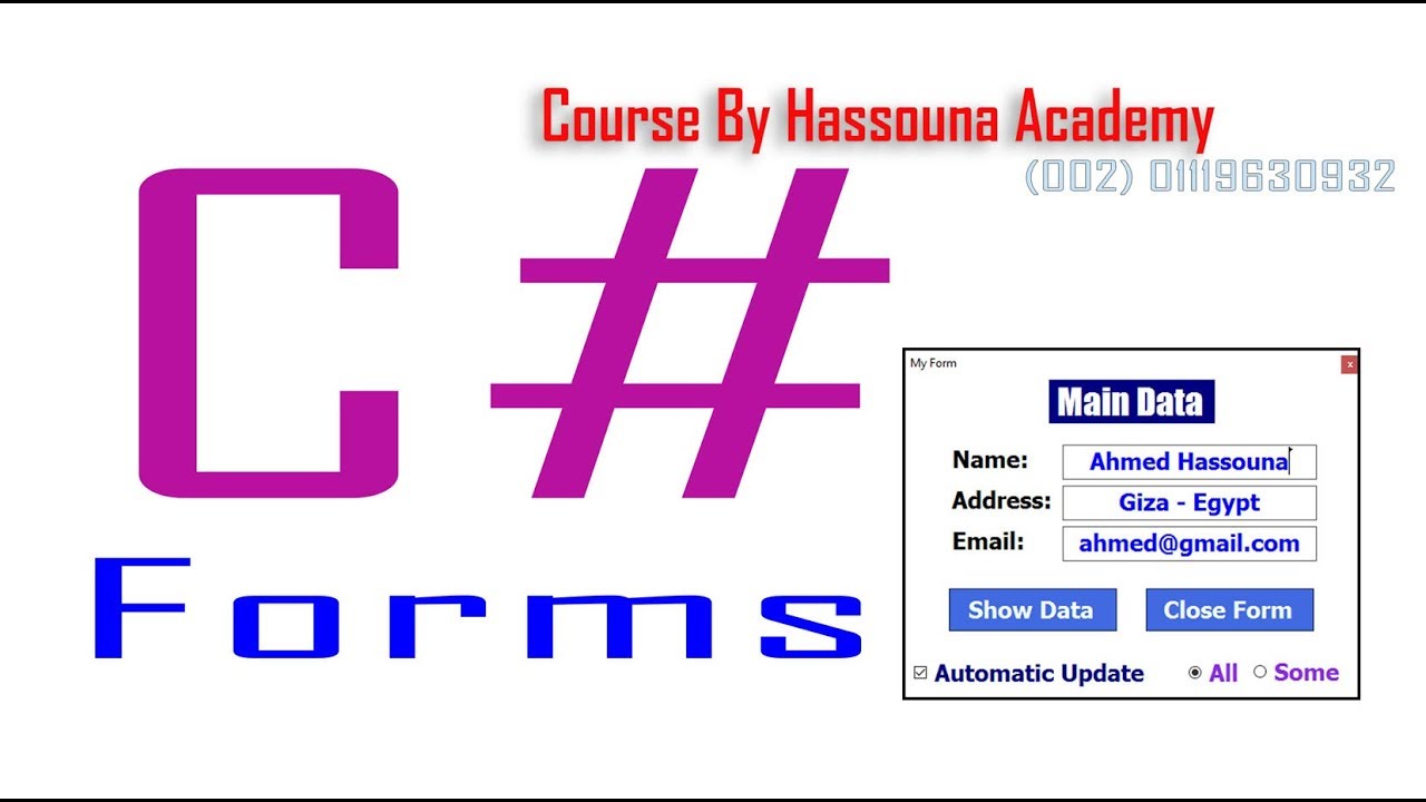 #114 C# MessageBoxButtons MessageBoxIcon MessageBoxDefaultButton Options Help تفاصيل الرسالة