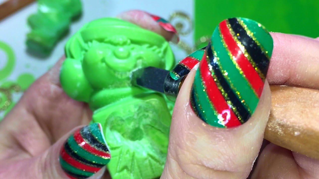 ASMR SOAP Vintage Christmas Holiday Soap - Opening, Dry Cutting, Carving - SO Satisfying!
