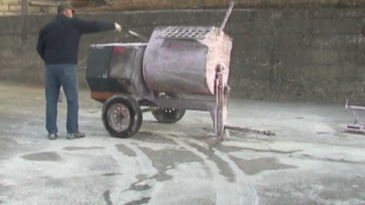 Blast-Off Concrete Remover on Mortar Mixer