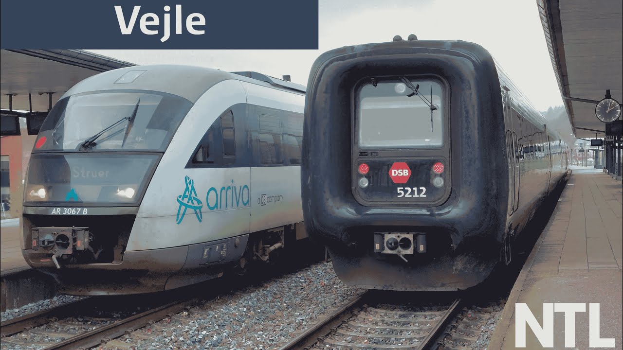 Tog ved Vejle - Trains at Vejle (Litra MF - Litra MG - DB Cargo MZ - Arriva Desiro - Arriva Lint 41)