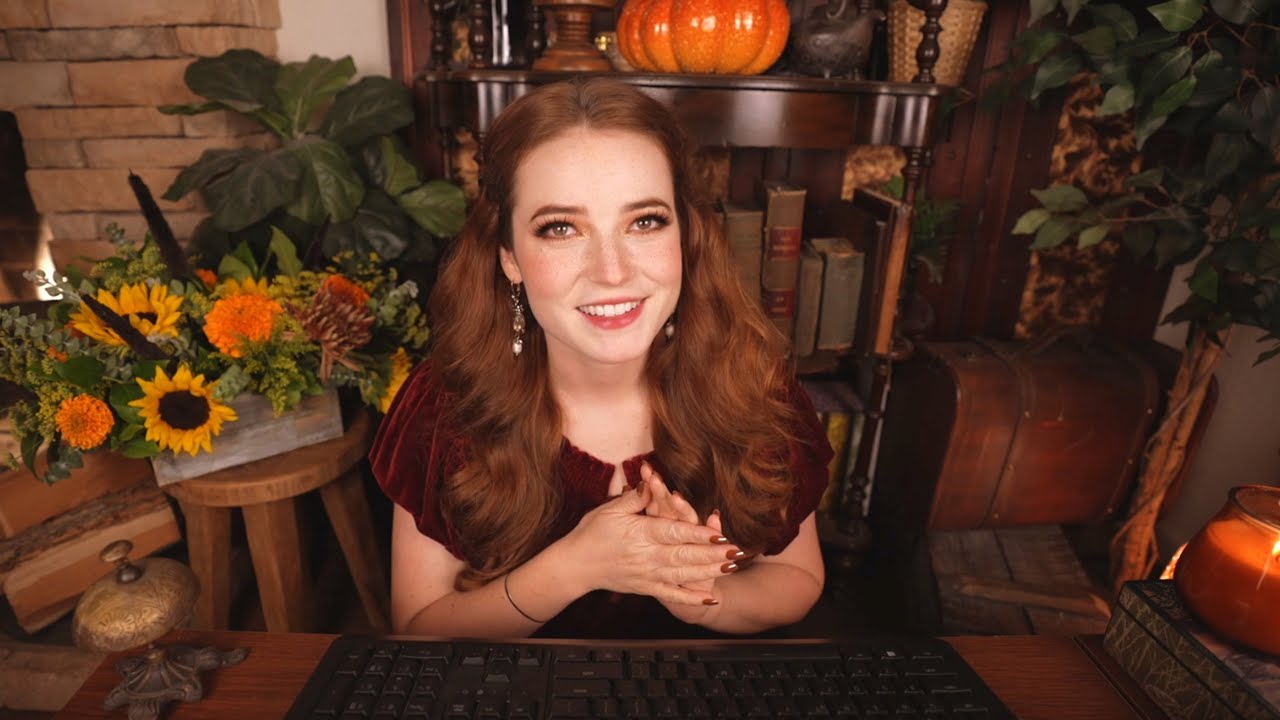 ASMR Mahogany Lodge Hotel Check In (typing, crackling fire)