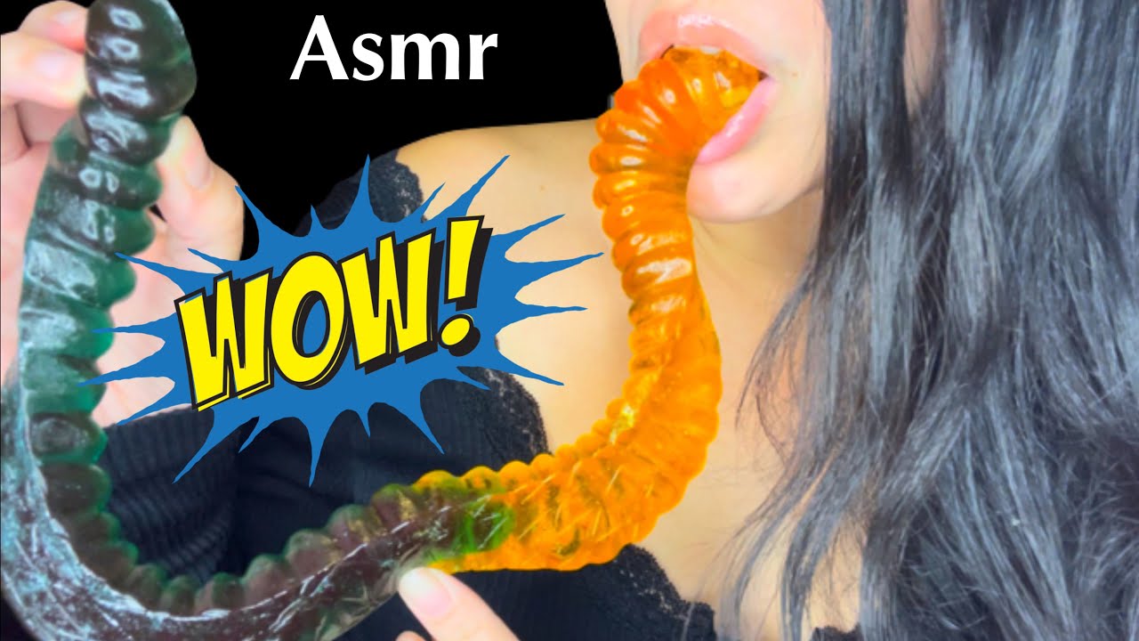 Asmr Eating a Giant Gummy Worm No Talking