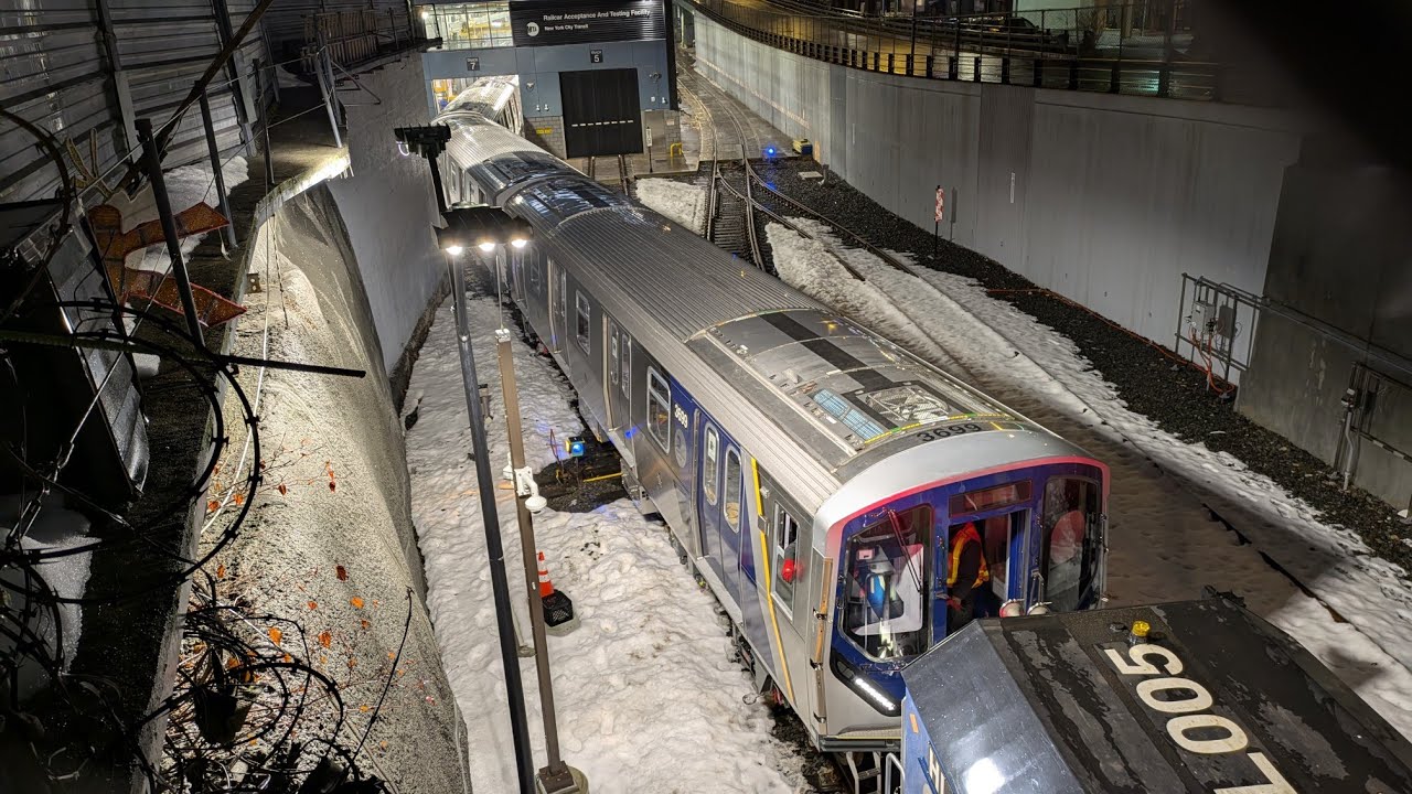 NYC Subway: New R211 3695-3699 & 3700-3704 Being Moved out of the Railcar Acceptance Facility