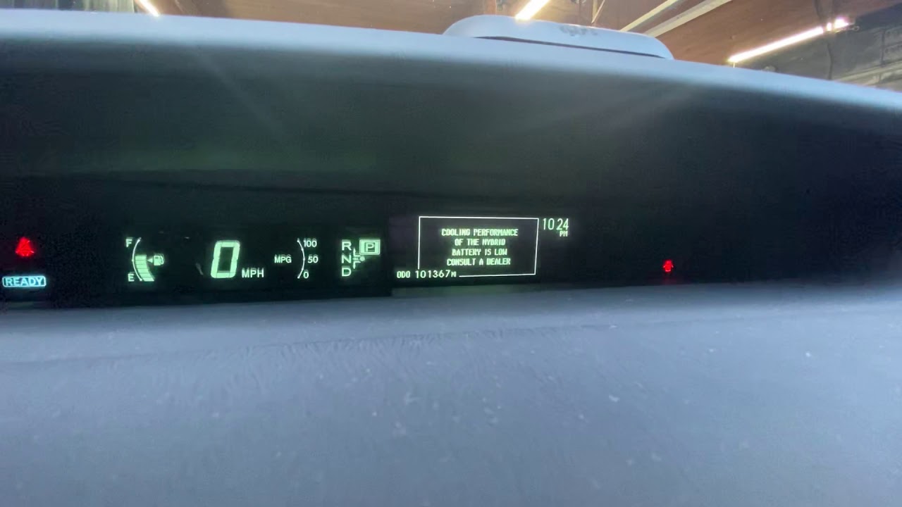 Cooling performance of the hybrid battery is low consult a dealer