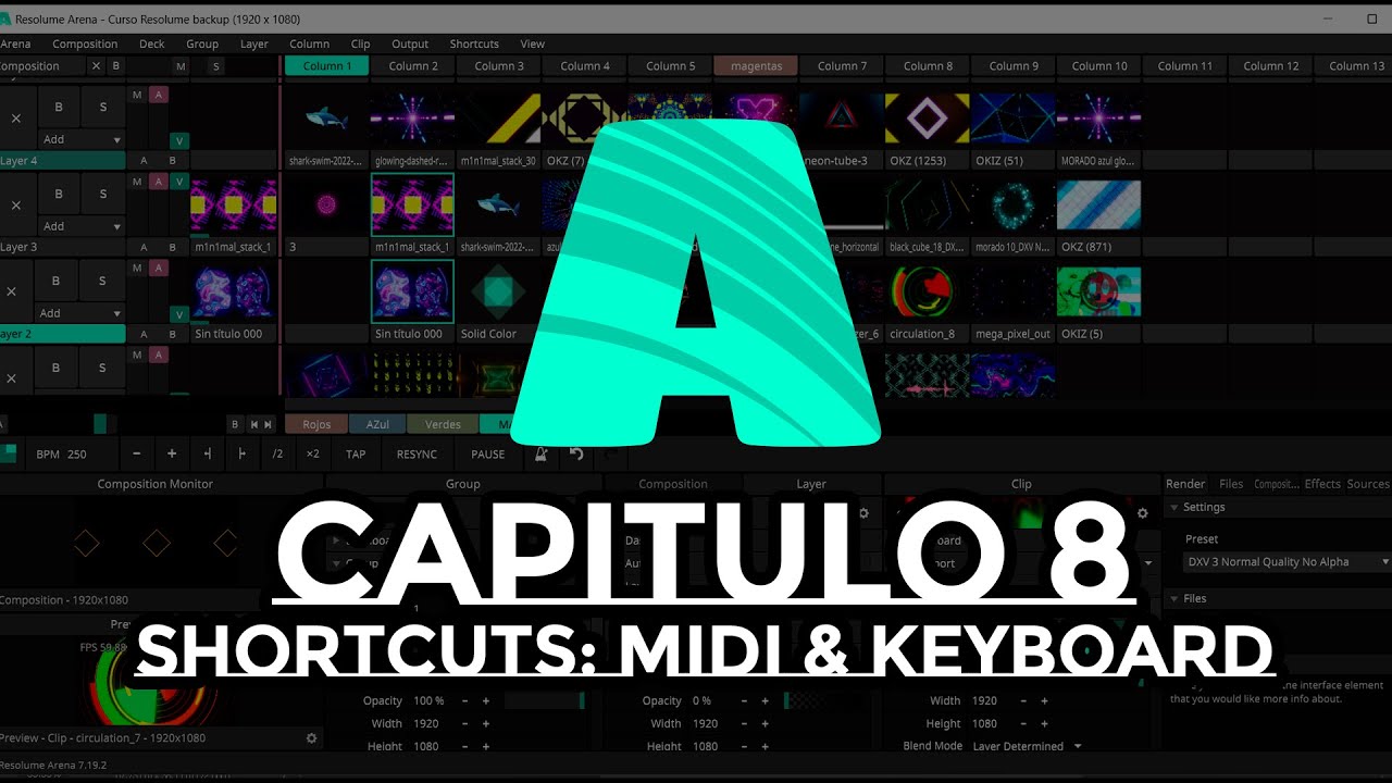 Curso Resolume Arena Cap: 8 Shortcuts Midi & Keyboard