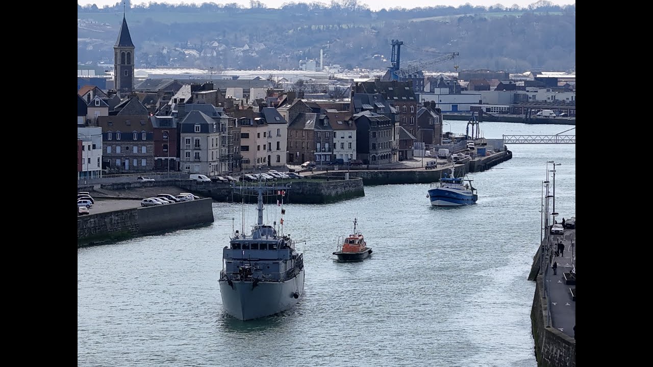 Départ du CMT ANDROMEDE (chasseur de mines tripartite), Port de Dieppe, 17 mars 2025