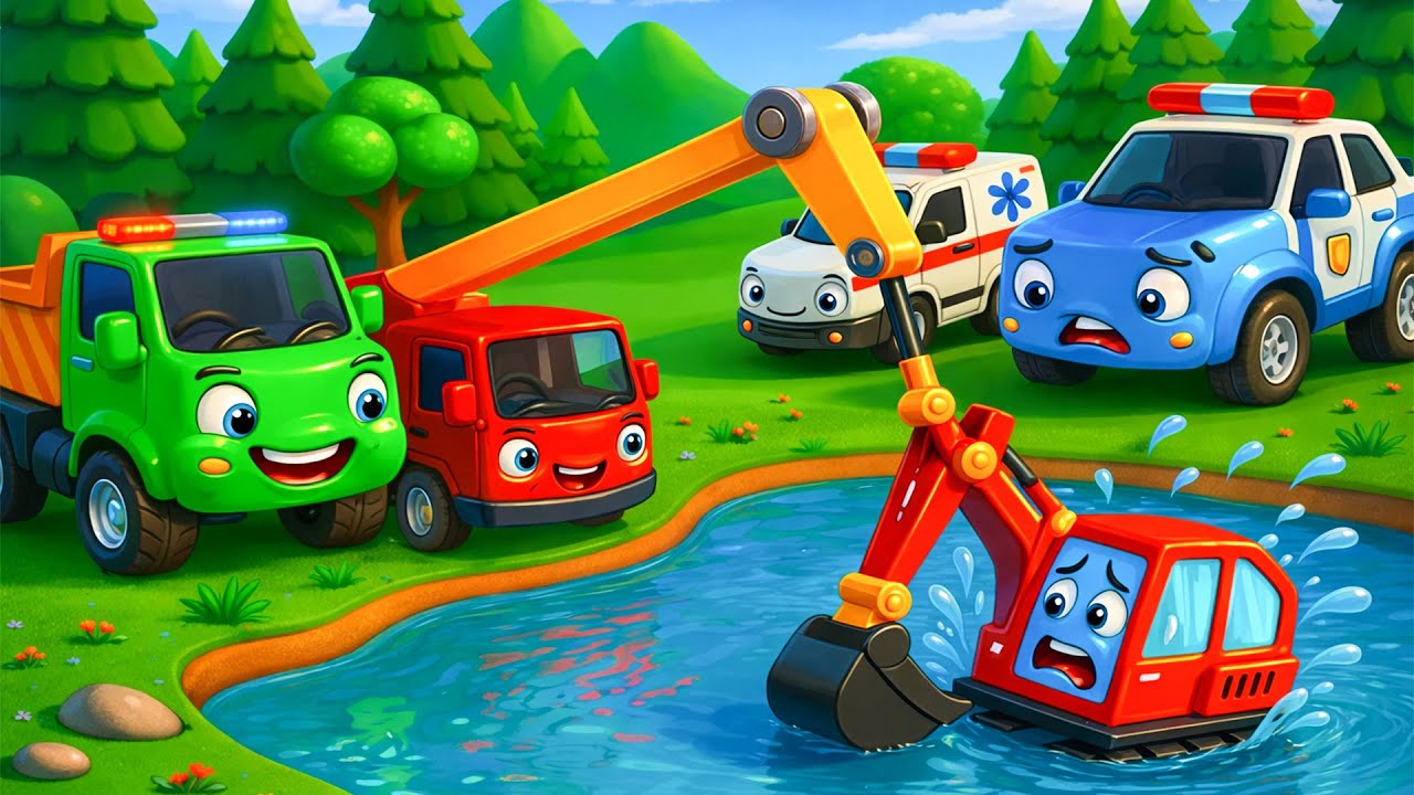 How Do Tow Trucks and Police Work Together in This Emergency Rescue? 🚓⚙️🚑 | Funny Cars Cartoon