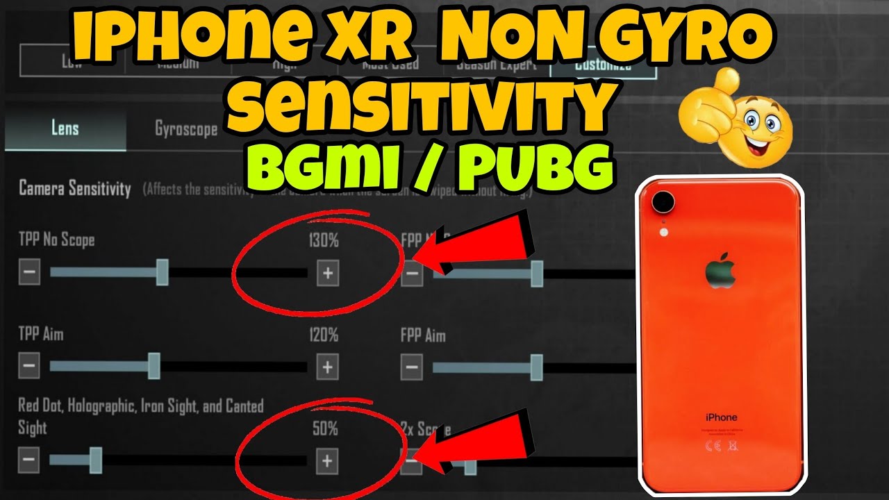 IPHONE XR BEST BGMI/PUBG SENSITIVITY 🥵 GYRO SENSITIVITY & SETTING GUIDE 🔥
