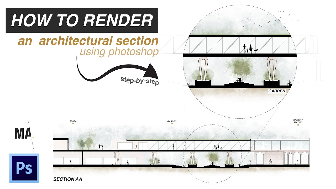 How to: Render an Architectural Section in Photoshop (Step-by-Step)