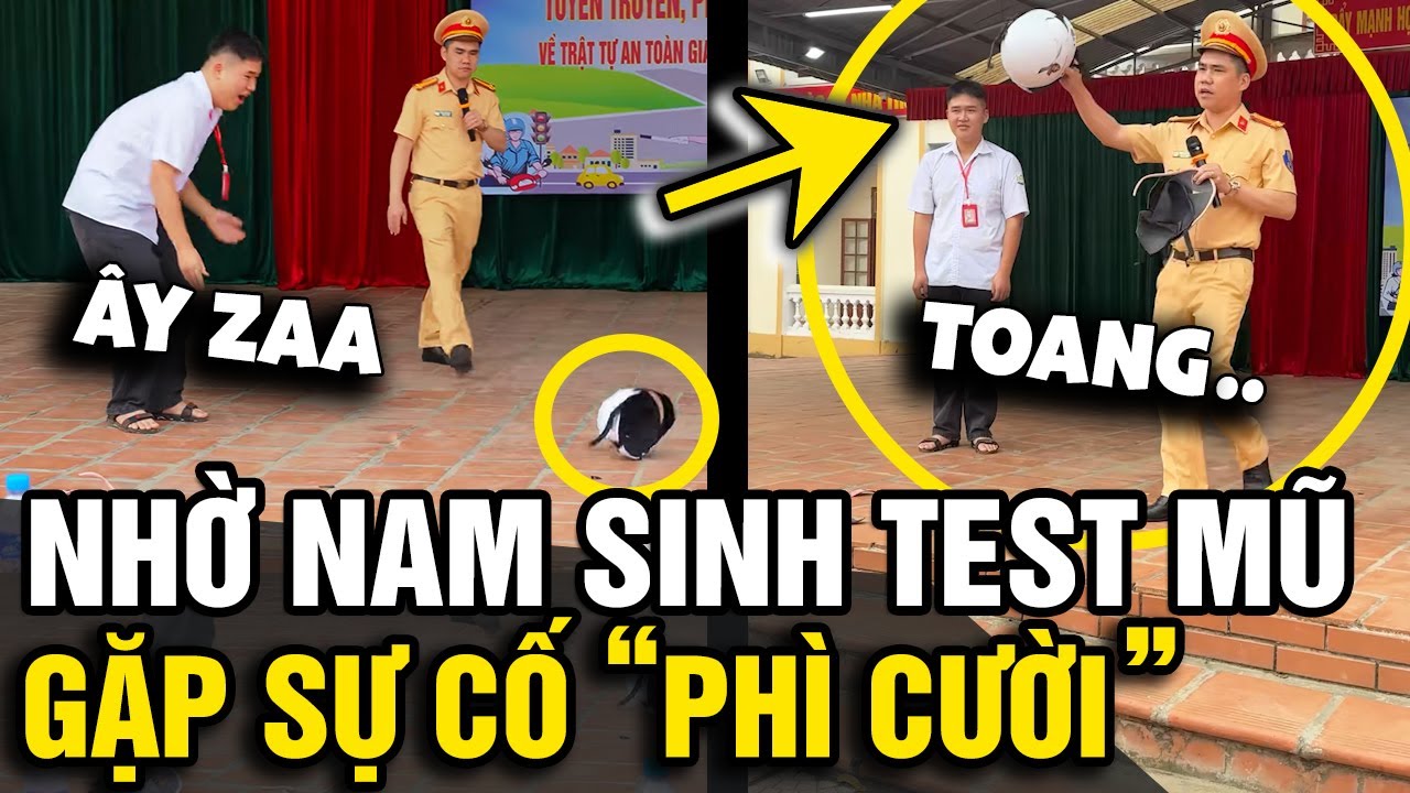 Nhờ nam sinh 'TEST NÓN BẢO HIỂM', diễn biến xảy ra khiến cả trường 'PHÌ CƯỜI' | Tin Nhanh Official