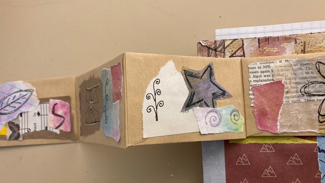 Brown paper journal add-on using flip-out #collage #brownpaperbag #junkjournal 