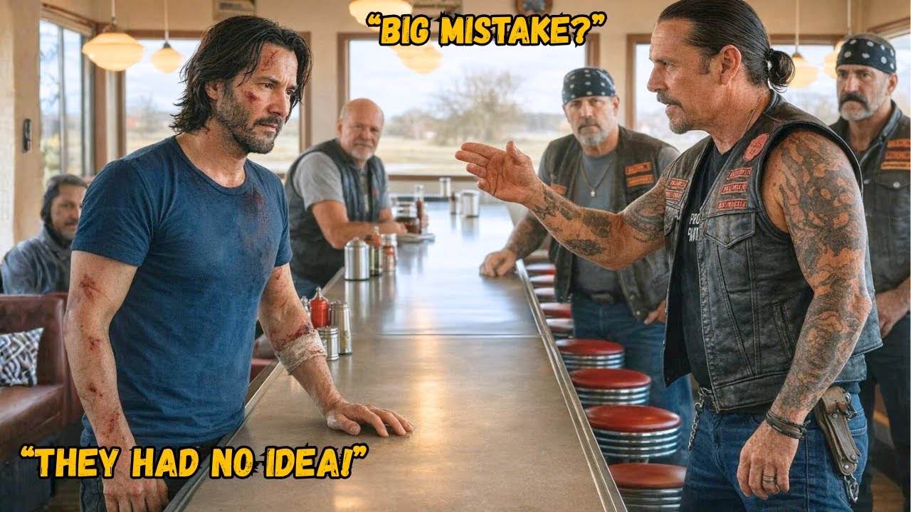 BIKER GANG LEADER NOTICED KEANU REEVES BRUISES — WHAT HE DID NEXT SHOCKED THE WHOLE TOWN.