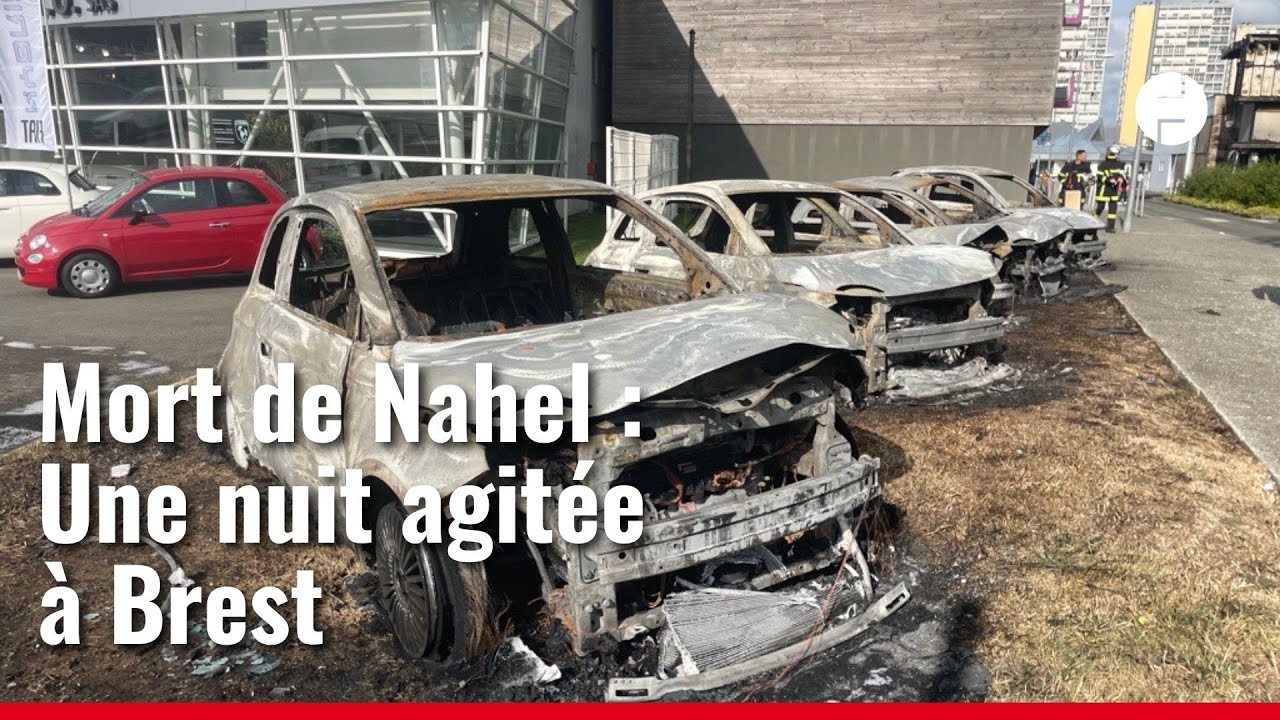 À Brest, des voitures brûlées et un magasin Biocoop incendié après la mort de Nahel