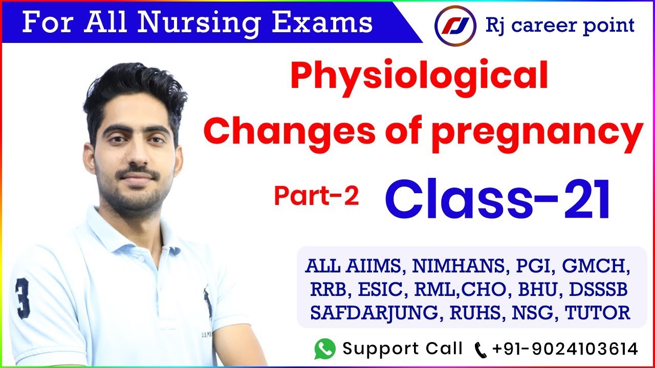 Physiological  Changes of pregnancy|CHO Classes|Nursing Officer|AIIMS||Rjcareerpoint|Rajesh sir
