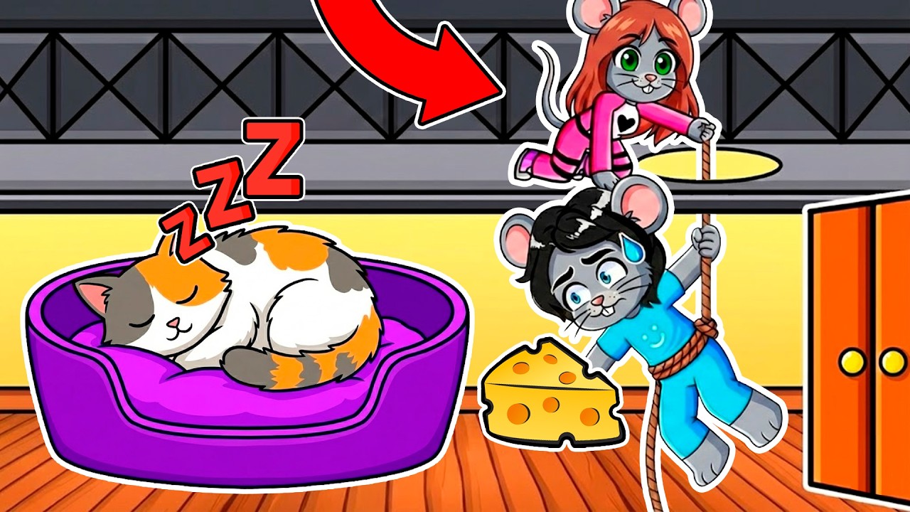 ROBAMOS la CASA del GATO GIGANTE siendo RATONES! Con Ela en Roblox