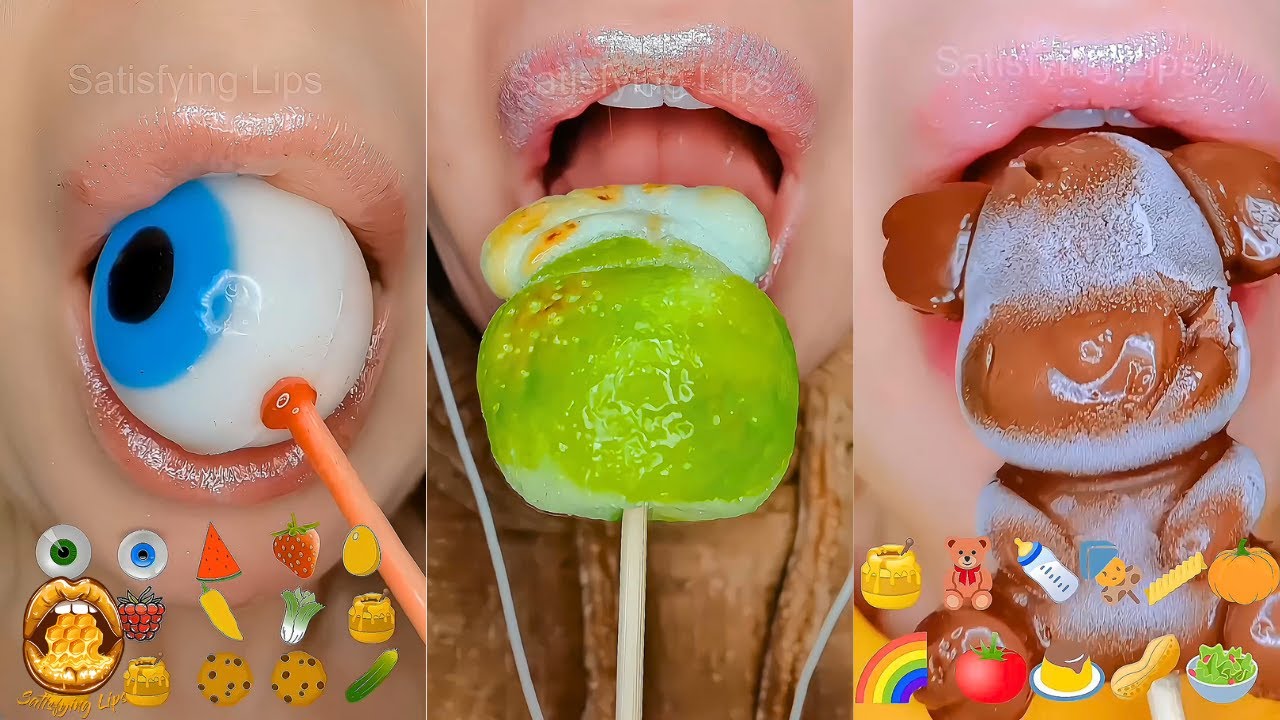 30 Minutes For Sleep ASMR Satisfying relaxing Eating Emoji Food Sounds Compilation Mukbang 먹방