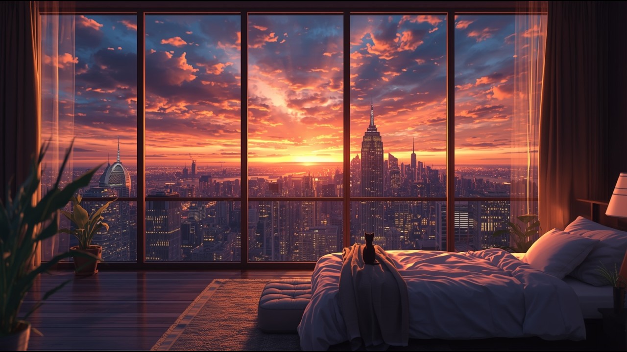 Sunset City Lofi 🌆 1 Hour Chill Beats to Study & Relax