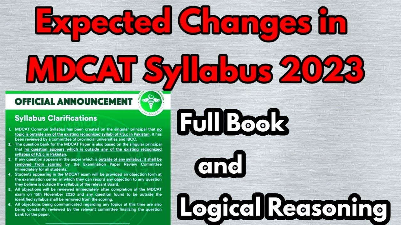 MDCAT 2023 Syllabus||Expected changes in mdcat 2023 syllabus||Mdcat 2023 syllabus expected changes