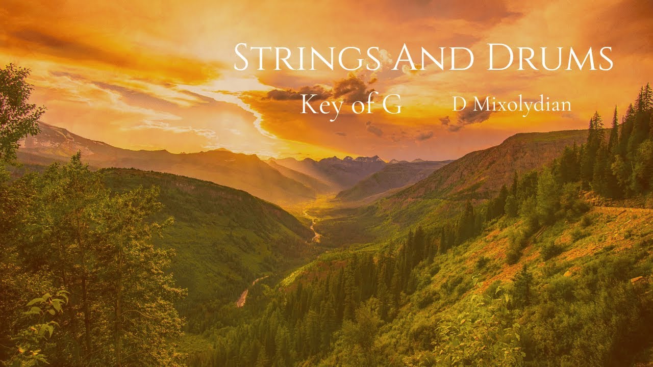 Guitar Backing Track  -  Strings and Drums No. 3  -  D  -  Basic Tonal  -  4/4  -  70 Bpm
