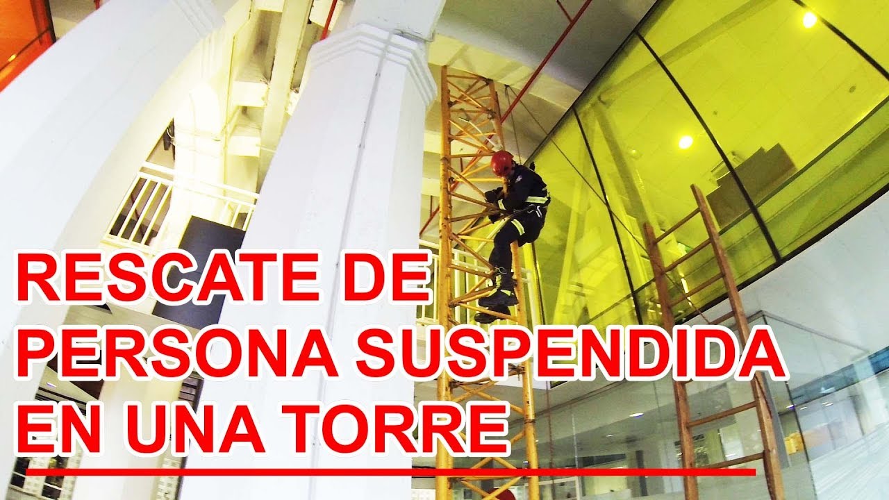 Rescate de persona suspendida en torre