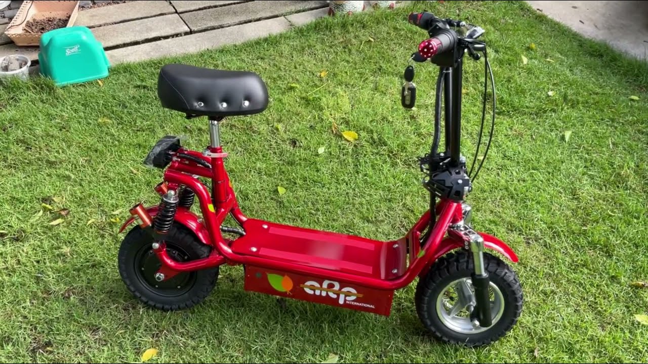รถสกู๊สเตอร์ไฟฟ้า 48v 1000w แดงแก้วยางกึ่งทางเรียบ