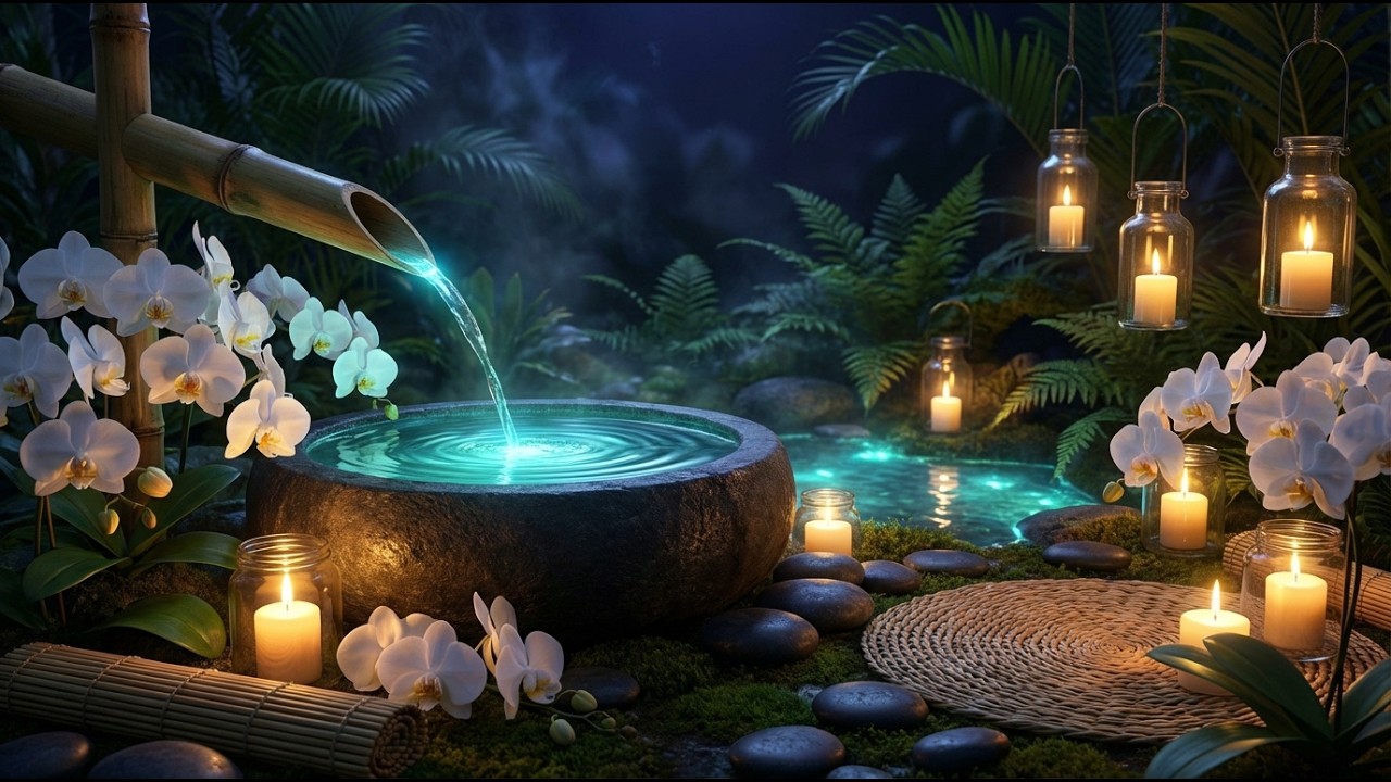 Soothing Spa Piano & Relaxing Music 🌿 Bamboo Water Sounds • Melatonin Release • Goodbye Insomnia.