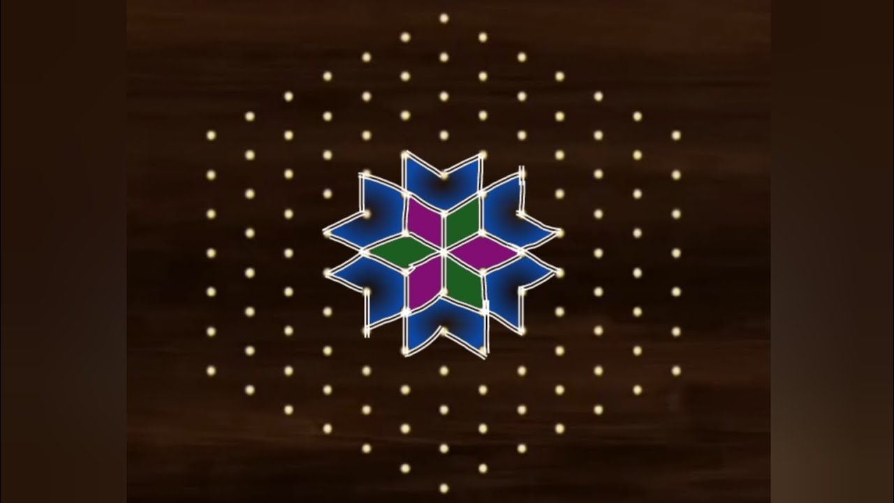 13*7 dots  big beautiful rangoli design/ Sankranthi muggulu/ Diwali latest kolam/ new year kolam