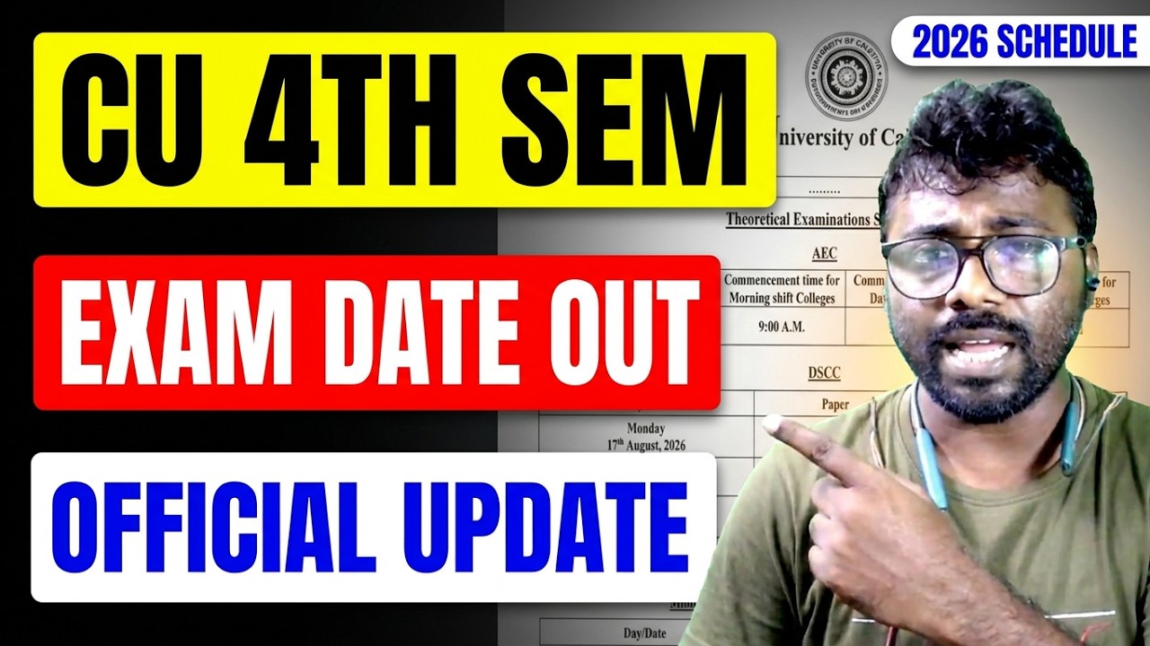 CU 4th Semester Exam Date 2026 Out || BA/BSC/B.COM || Calcutta University