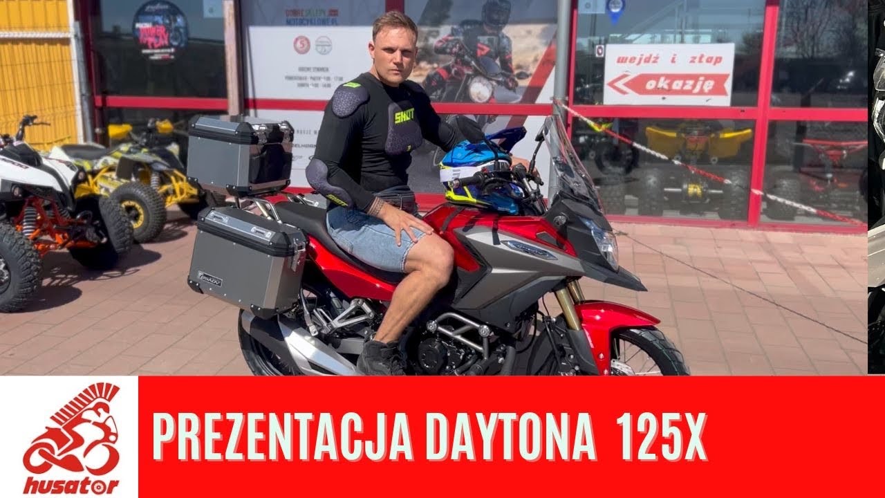 Pierwsza prezentacja  Daytona Dymoto 125 X z kuframi.