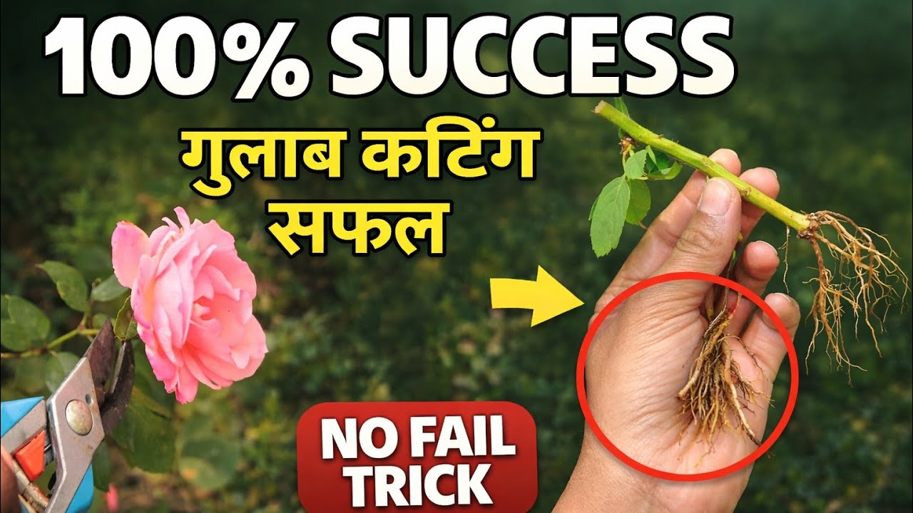 गुलाब कटिंग कभी नहीं मरेगी 😲 | 100% Success Rose Cutting Trick 😃 grow rose from cutting | fertilizer