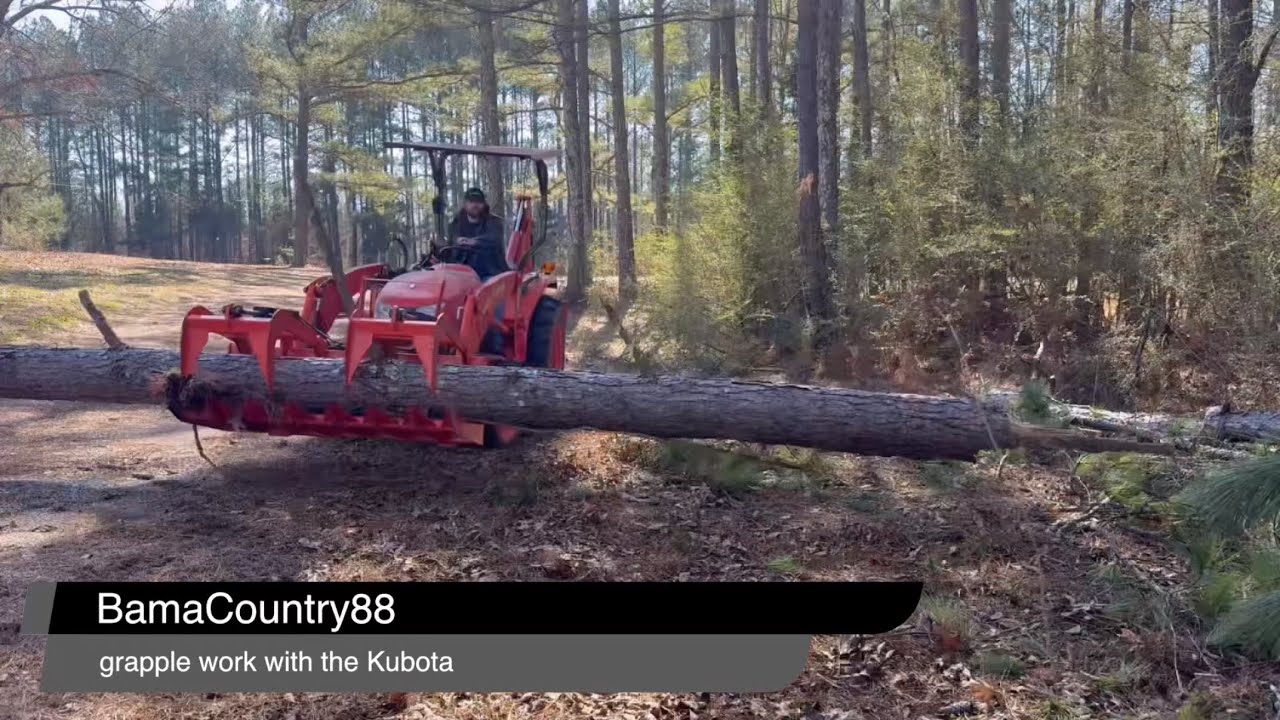 Kubota L2501 с грейфером | Одно из лучших навесных орудий, которое можно купить | Уборка деревьев...