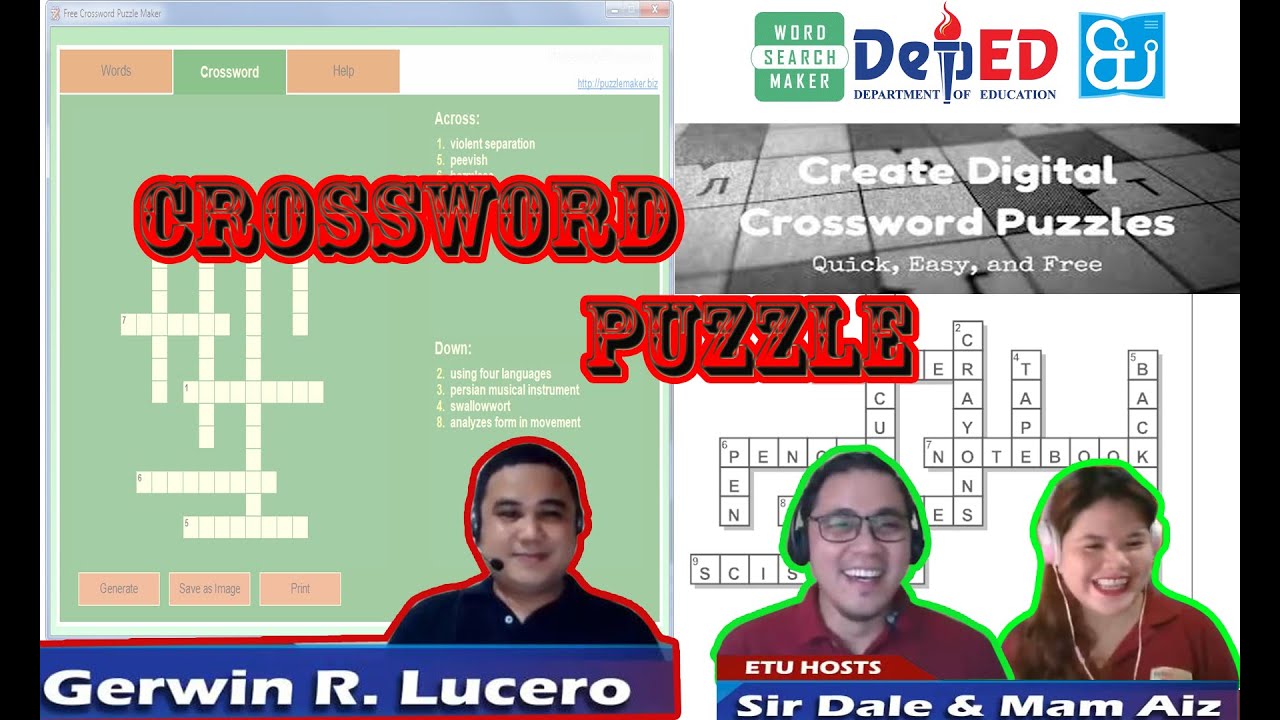 Basic OER DepEd EdTech | Crossword Puzzle Maker Tutorial