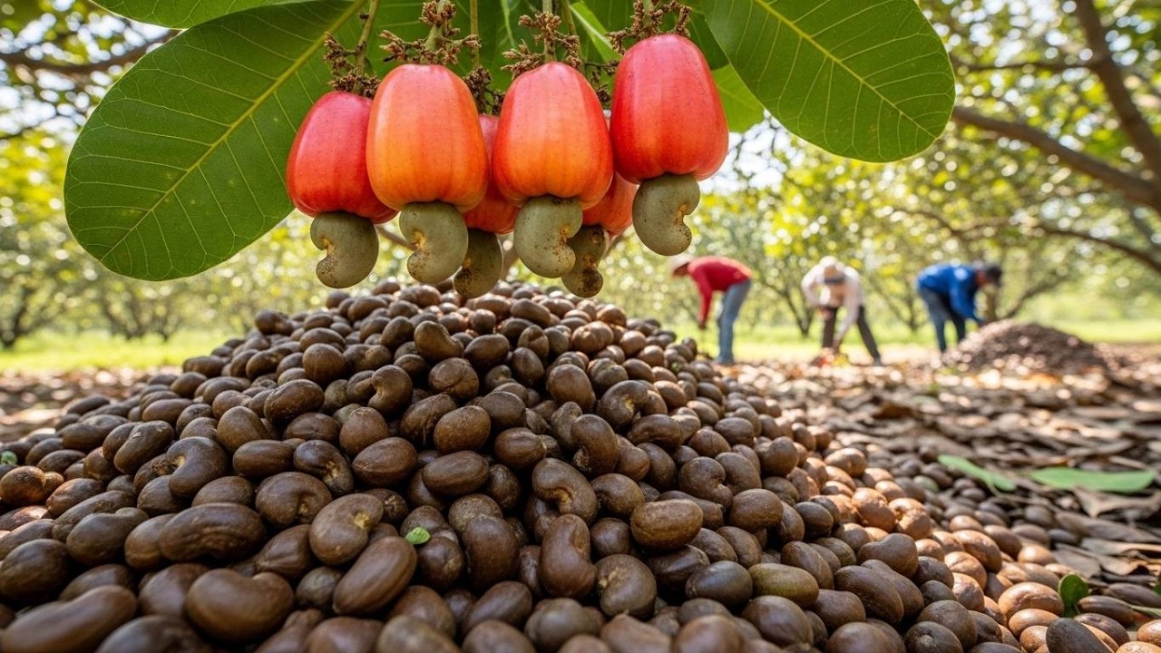 How Farmers Harvest Millions of Tons of Cashews | Large-Scale Cashew Farming