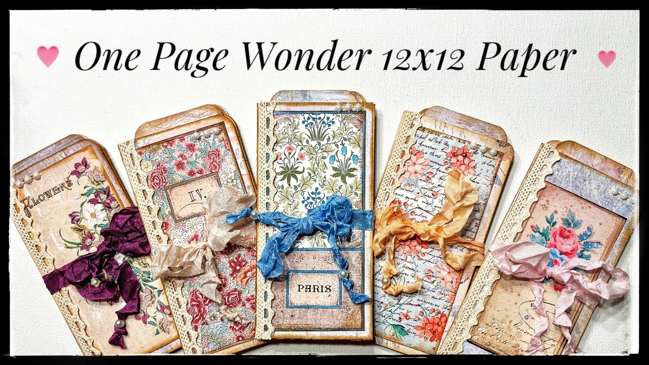 Junk Journal Ephemera - One Page Wonder - 12x12 Paper - How To - Tutorial