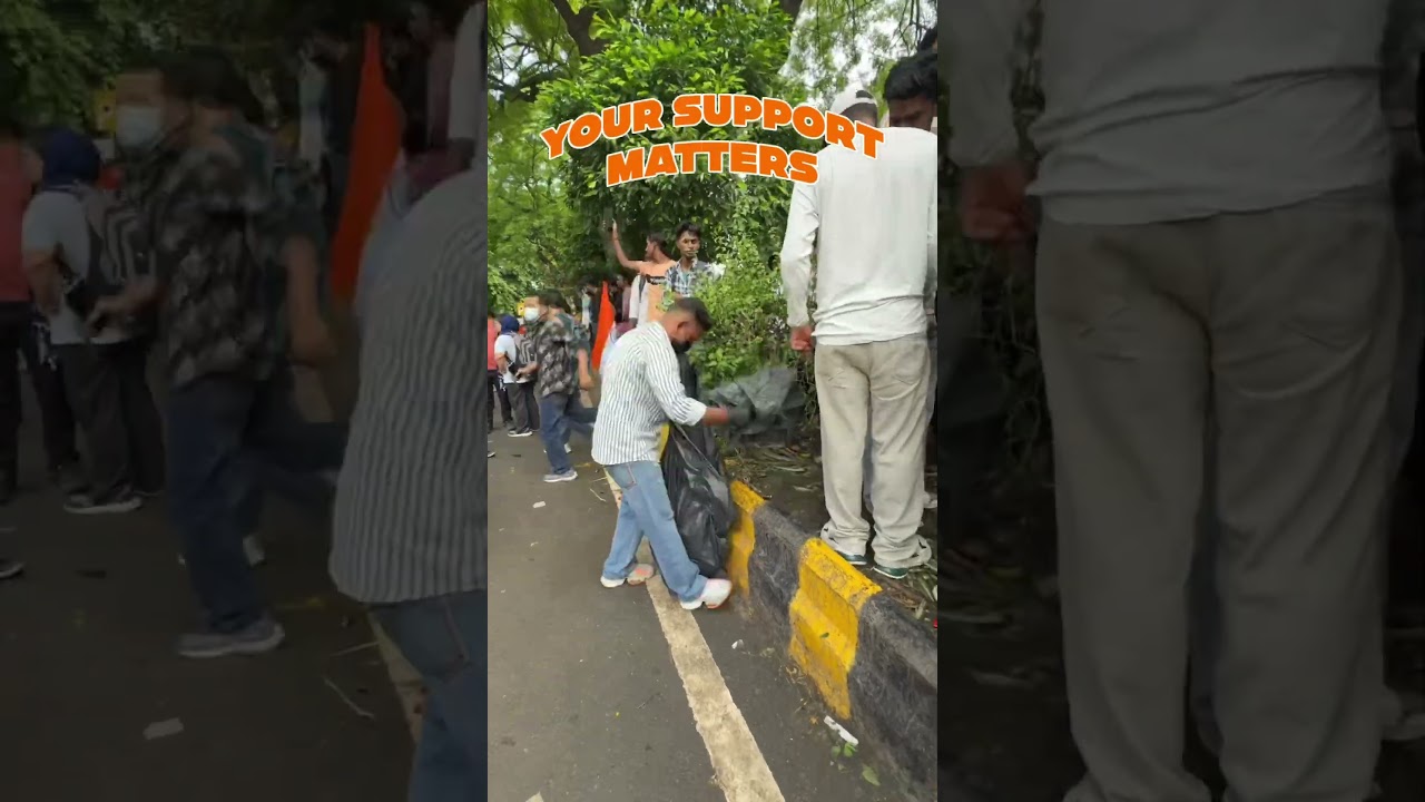 Jantar Mantar Protest Cleanup (Part 2) #jantarmantar #cleaning #viral #protest #delhi #students
