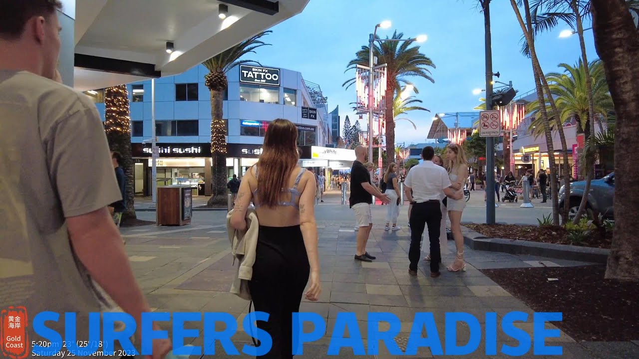 [4k] Explore Surfers Paradise Saturday 25 Nov 2023 | Gold Coast | Queensland | Australia