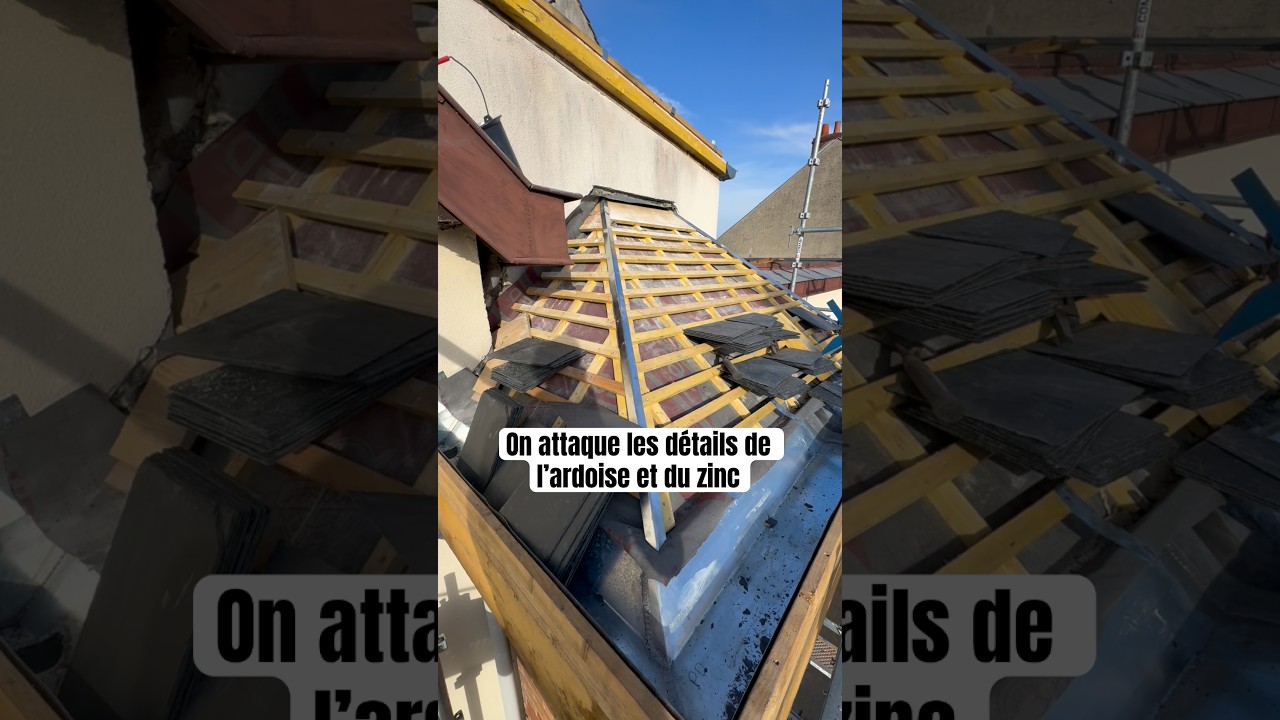 Pr&ecirc;t &agrave; attaquer les petits d&eacute;tails sur l&rsquo;ardoise et la mise en place des bacs en zinc 💪🏼