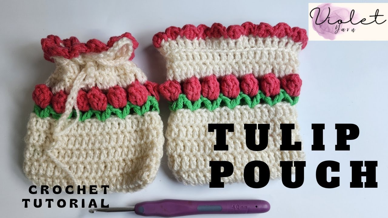 DIY / Crochet Tulip pouch easy tutorial for beginners