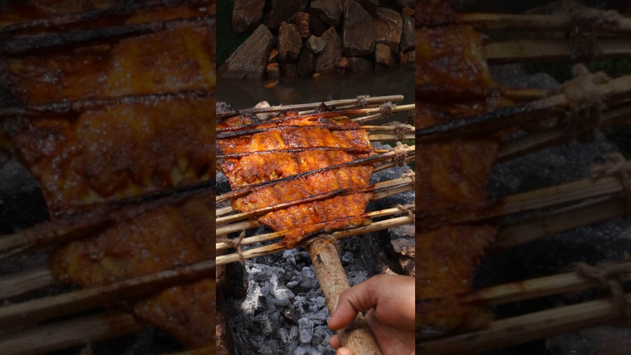 Cooking fish using a primitive method #food #adventure #food #chickenrecipe #chicken