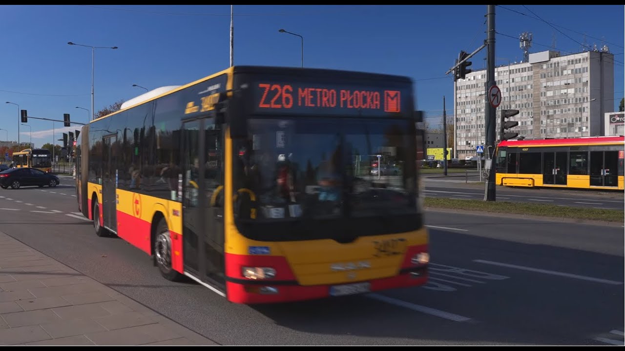 Poland, Warsaw, bus Z26 ride from Fort Wola to Metro Płocka