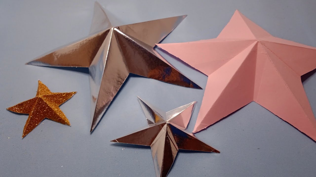 Como Fazer Estrela De 5 Pontas De Papel Em 3D