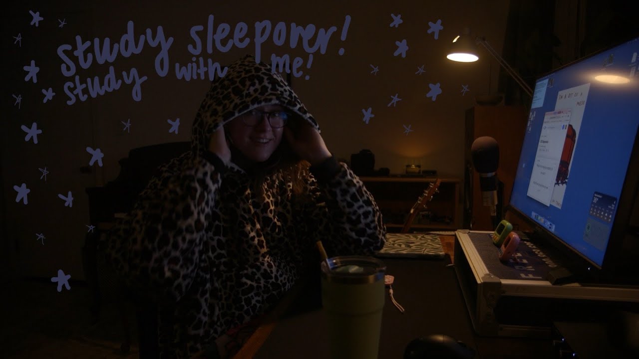 sleepy study slumber party (50/10 pomodoro study with me, quiet keyboard)