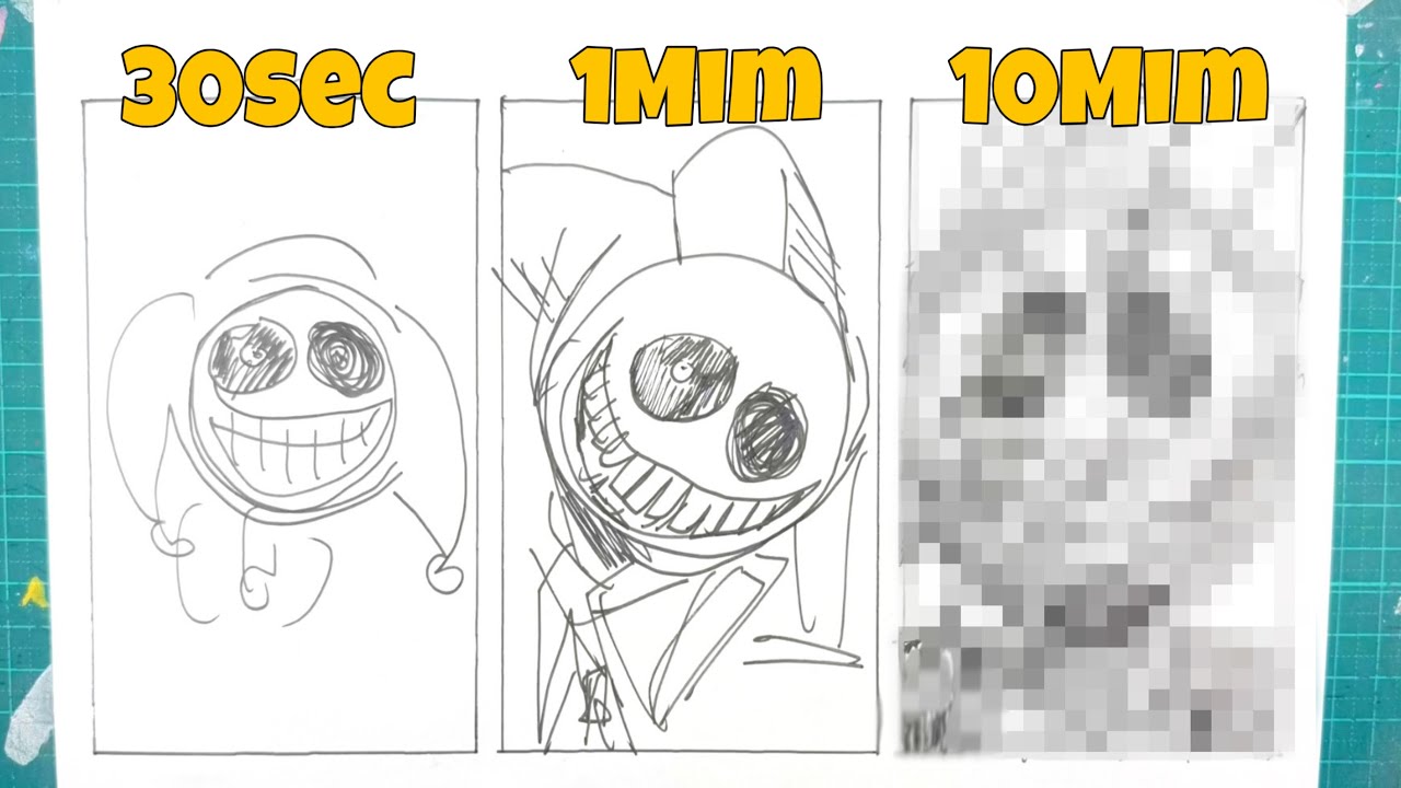 Drawing Prototype in 10 sec, 1min, 10min |Poppy playtime chapte5