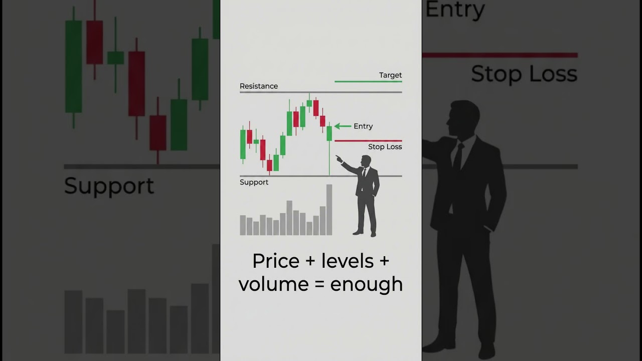 Delete Indicators, See The Chart  #priceaction #indicators #forex #tradingeducation #simplicity