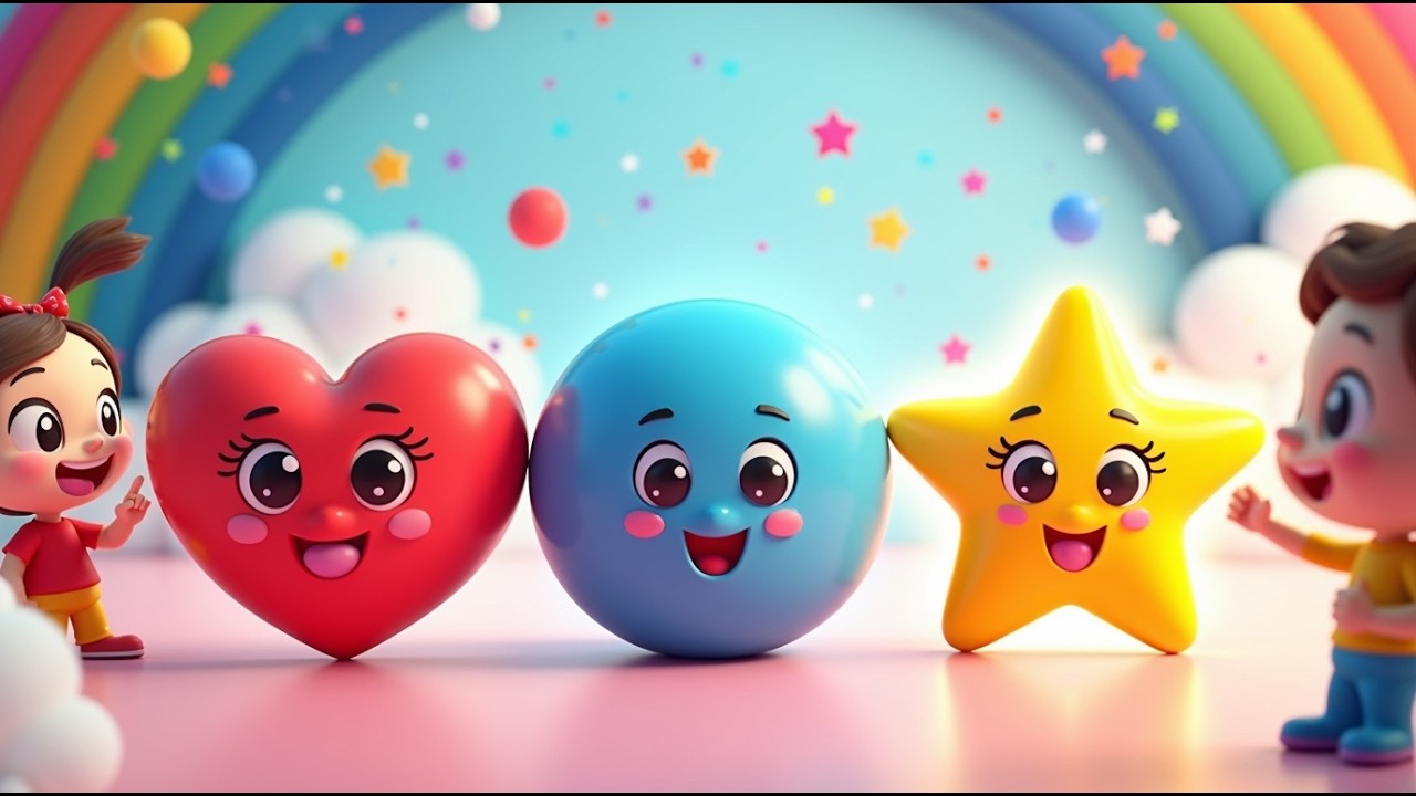 Shapes Song for Kids ❤️🔵⭐ Heart, Circle & Star | Fun Learning Shapes | MangoVilleKids