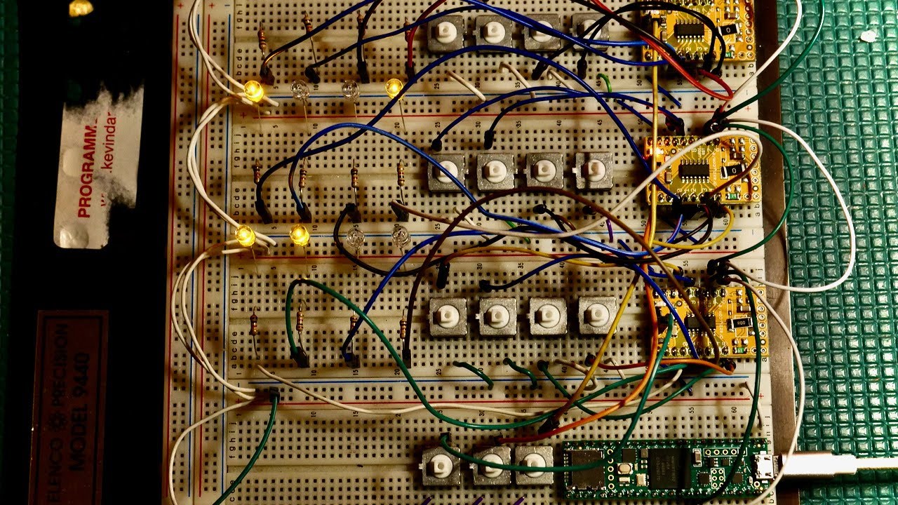 Expanding TONS of Switches/LEDs with Arduino (Teensy + ATtiny) and Controlling over MIDI!